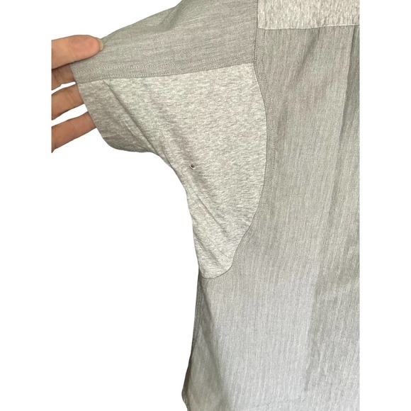 Quinn Mens Regular Fit Button-Up Shirt Short Sleeve Collared Size L Gray - Picture 6 of 9